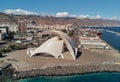 Aerial photography drone point of view from above modern architecture of Santa Cruz de Tenerife townscape, major city, capital of