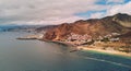 Aerial photography drone point of view of Playa de Las Teresitas Royalty Free Stock Photo