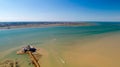 Aerial photography of Fort Louvois and Oleron island in Charente Maritime
