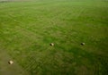 Aerial Photography Of Hay Bale Field In South Dakota Agriculture