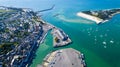 Aerial photo of Le Croisic city and port Royalty Free Stock Photo