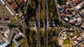 Aerial photography of the magical town of Metepec, State of Mexico, Mexico, where its main roads and overpasses can be seen Royalty Free Stock Photo