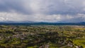 Aerial photography of the Mexican countryside, in the municipality of Almoloya de Juarez, in the State of Mexico.