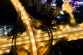 Aerial photography of the modern building skyline night view of Chengdu, China. Royalty Free Stock Photo