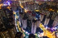 Aerial photography of the modern building skyline night view of Chengdu, China. Royalty Free Stock Photo