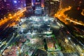 Aerial photography of the modern building skyline night view of Chengdu, China. Royalty Free Stock Photo