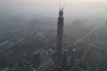 Aerial photography of the modern building skyline night view of Chengdu, China. Royalty Free Stock Photo