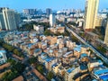 Aerial photography of Nanning city, Guangxi, China, old city buildings and high-rise buildings Royalty Free Stock Photo