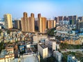 Aerial photography of Nanning city, Guangxi, China, old city buildings and high-rise buildings Royalty Free Stock Photo