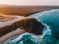 Aerial photography of Narrawallee Inlet, south cost Sydney, News South Wales, Australia