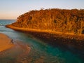 Aerial photography of Narrawallee Inlet, south cost Sydney, News South Wales, Australia