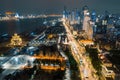 Aerial photo of Wuhan night scene