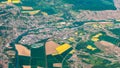 Aerial photography over the suburbs of paris Royalty Free Stock Photo