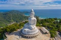 aerial photography Phuket big Buddha in sunny day. Royalty Free Stock Photo