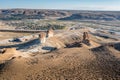 Aerial view of Pilot Butte Wild Horse Scenic Loop on Highway 80 in Wyoming Royalty Free Stock Photo