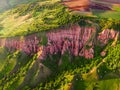 Drone shot of a canyon formation from a high angle Royalty Free Stock Photo