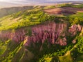Drone shot of a canyon formation from a high angle Royalty Free Stock Photo