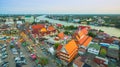 Aerial photography Romhub market in sunset time