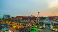 Aerial photography Romhub market in sunset time