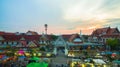 Aerial photography Romhub market in sunset time