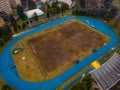 Aerial Photography Rugby Stadium. Regby Field. Foto dal drone della partita U18 RSD 1981 vs ASR Milano. Rugby San Donato