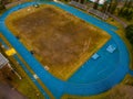 Aerial Photography Rugby Stadium. Regby Field. Foto dal drone della partita U18 RSD 1981 vs ASR Milano. Rugby San Donato Royalty Free Stock Photo