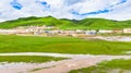 Aerial photography of Ruoergai grassland in early autumn Royalty Free Stock Photo