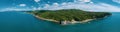 Aerial panoramic view of the seaside mountain road to Sochi, Black sea, Russia. High resolution. Royalty Free Stock Photo