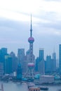 Aerial photography at Shanghai bund Skyline