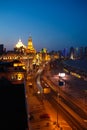 Aerial photography at Shanghai bund Skyline of night scene Royalty Free Stock Photo