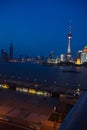 Aerial photography at Shanghai bund Skyline of night scene Royalty Free Stock Photo