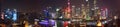 Aerial photography at Shanghai bund Skyline of panorama night sc Royalty Free Stock Photo