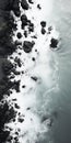 Aerial Photography Of Stormy Seascapes On Black Sand Beach