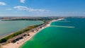 Drone photography of a beach resort in summer Royalty Free Stock Photo