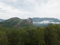 Aerial Photography of a tropical landscape, with forest and mountains Kumbira forest reserve , huge geologic rock elements