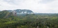 Aerial Photography of a tropical landscape, with forest and mountains Kumbira forest reserve , huge geologic rock elements