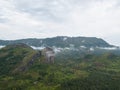 Aerial Photography of a tropical landscape, with forest and mountains Kumbira forest reserve , huge geologic rock elements