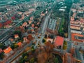 Aerial Photography of Verona city. Urban skyline, historical city centre, red tiled roofs, Veneto Region, Italy Royalty Free Stock Photo