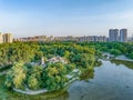 Aerial photography of Yuxi Park, Qiaoxi District, Shijiazhuang City, Hebei Province, China