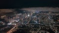 Aerial photos of the city night scene, clouds in the sky and city lights were taken in Dalian, Liaoning Province, China Royalty Free Stock Photo