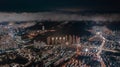 Aerial photos of the city night scene, clouds in the sky and city lights were taken in Dalian, Liaoning Province, China Royalty Free Stock Photo