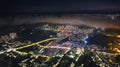 Aerial photos of the city night scene, clouds in the sky and city lights were taken in Dalian, Liaoning Province, China Royalty Free Stock Photo