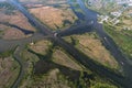 Aerial photo of jiulongkou wetland, Yancheng City, Jiangsu Province, China Royalty Free Stock Photo