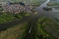 Aerial photo of jiulongkou wetland, Yancheng City, Jiangsu Province, China Royalty Free Stock Photo