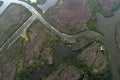 Aerial photo of jiulongkou wetland, Yancheng City, Jiangsu Province, China Royalty Free Stock Photo