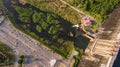 Aerial photos of Large Dam Royalty Free Stock Photo