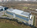 aerial photos of large scale data center, computing center, Germany. Iot, Big data, IT, information technology, digital Royalty Free Stock Photo