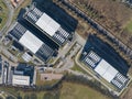 aerial photos of large scale data center, computing center, Germany. Iot, Big data, IT, information technology, digital Royalty Free Stock Photo
