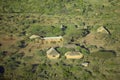 Aerial photos of overlooking Lewa Conservancy and lodging in Kenya, Africa Royalty Free Stock Photo