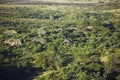 Aerial photos of overlooking Lewa Conservancy and lodging in Kenya, Africa Royalty Free Stock Photo